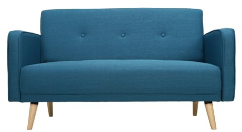 Miliboo Sofa skandinavisch 2 Plätze Blau Ulla