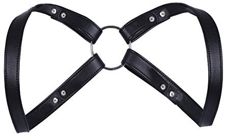 YiZYiF Fetisch Herren Männer Bondage Brust Harness Geschirr Brustgeschirr Gay Fetisch (Schwarz)