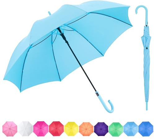 RUMBRELLA Stick Umbrella, 51 Inch Large Automatic Open for 2 Persons Stormproof for Businessmen, UPF 50+ Waterproof Durable Strong 8 Ribs Golf Brolly
