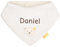 LALALO Steiff Baby Halstuch bestickt mit Namen, Dreieckstuch/Nickytuch personalisiert, Nickituch Teddy Bär, Fleece, Klettverschluss, Mädchen/Junge (Beige)