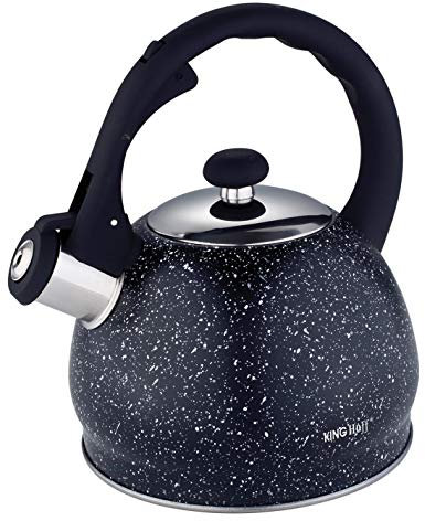 Whistling Kettle 2.0l Marble Imitation Stainless Steel Kettle Kinghoff (Black)