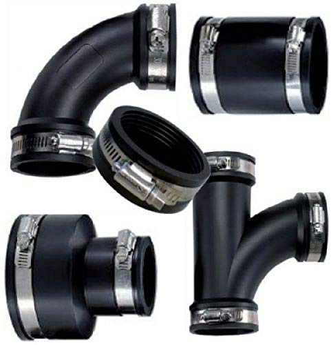Sibo/ Aquaforte Flexible Kupplungen/Gummikupplungen/Fittinge für PVC Rohre Teich und Poolbau Flexible Kupplungen Bogen 75mm