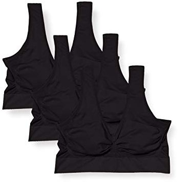 Pompea Bra Wellness Reggiseno, Nero, L/XL (Pacco da 3) Donna