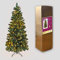 SHATCHI 8Ft/2.4m Pre-Lit Green Christmas Slim Pine Narrow Xmas Tree, Pointed Tips, Metal Stand, Warm White LED Lights, Holiday Home Decorations, 240 cm