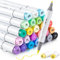 Ohuhu Marker Stifte Set, 24 Farbige Manga Marker Doppelspitze (Pinsel & feine Spitze) Marker Stifte für Künstler-Kunstmarker für die Kolorierung Illustration von Erwachsenen