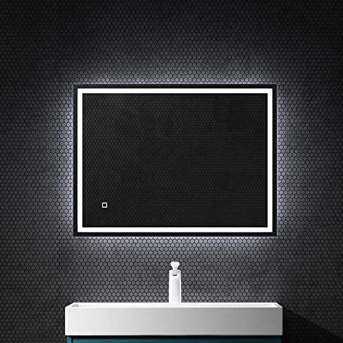 Mai & Mai Badspiegel mit LED Beleuchtung Wandspiegel 60x80/80x60cm Bad-Spiegel mit Touchschalter, Beschlagfrei durch Antifog-Schicht