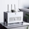 Tauzveok WiFi Router Regal Weiß WLAN Box Aufbewahrungsboxen TV Kabel Verstecken Box Schreibtisch Kabelmanagement Für Wohnzimmer Hotel Büro,31 * 21 * 23cm