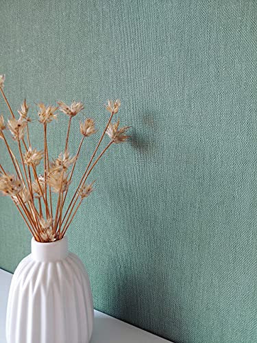 NEWROOM Papier peint Turquoise Couleur Unie Intissé - Couleurs Unies Bleu Vert Aspect Tissu Textile Moderne