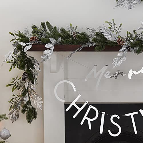 Ginger Ray TIS-618 Laub Weihnachtsgirlande, Silber