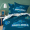 Jurassic World Badges Parure de Lit Enfant 1 Personne | 100% Coton | Oeko-TEX | Housse de Couette 140x200 cm + 1 Taie d'oreiller 63x63 cm | Imprimé Réversible Garçon| Bleu