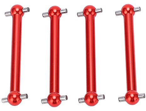 Antriebswelle vorne hinten RC 4 Stück, Antriebswelle aus Hundeknochen aus Aluminiumlegierung, kompatibel mit TT02B 1/10 RC Auto (rot)