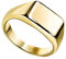 Taffstyle Siegelring Edelstahl rechteckig Herrenring Damenring Partnerring Trauring Verlobungsring Band Ring Damen Herren Breit modern Gold Größe 68 (21.6)