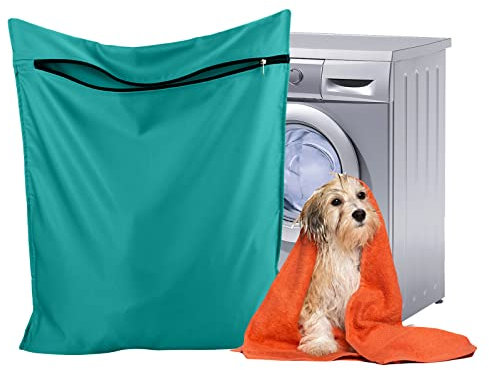 Coptiner Wäschesack für Haustiere Waschbeutel für Waschmaschine Hund und Katze Haar Entferner für Handtücher, Decken, Spielzeug, Petwear Wäsche Tasche (Blau)