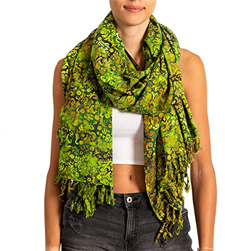 PANASIAM Schal B206 green flower, L
