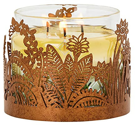 PartyLite Kerzenhalter im Glas – goldene Vorderseite Kerzenhalter Accessoire Heimdekoration