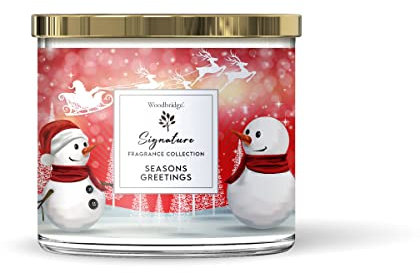 Woodbridge Duftkerze im Glas mit Deckel | Seasons Greetings | Duftkerze Winter | Kerzen 3 Docht | Kerzen lange Brenndauer (40h) | Geschenk für Frauen