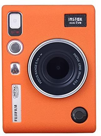 HIYQIN Mini EVO Case, Soft Silicone Protective Case for Fujifilm Mini EVO Instant Camera Lightweight Cover(Orange)
