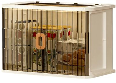 Ergocar Faltbare Kunststoff Aufbewahrungsbox, Fensterläden Aufbewahrungsbox mit Deckel, Stapelbare Aufbewahrungsbox Transparente, für Büro, Kinderzimmer, Küche & Wohnzimmer
