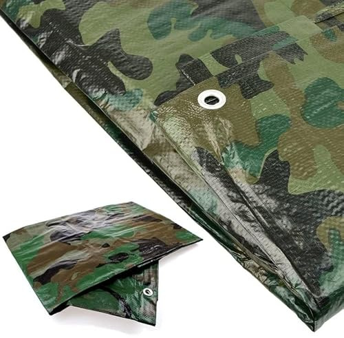 BirnePower Bâche de Protection Premium 6x5m (30m²) Camouflage, Imperméable 90g/m² avec Œillets et Coins Renforcés, pour Bois, Jardin, Bivouac et Bateau, Large Couverture