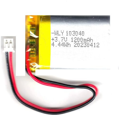 LIPO 3,7 V Akku 1200mAh Polung: Links schwarz/rechts rot JST-PH 2.0 Stecker