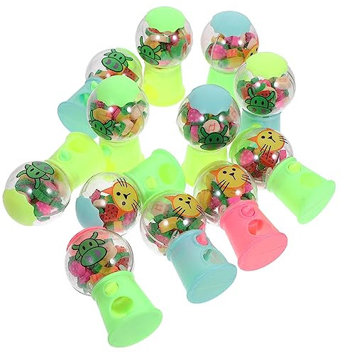 ibasenice 12pcs Small Rubber Machine Christmas Goodie Bag fillers erasers Dispenser Toys mini Candy Machine novalty Kids Eraser Gumball Machines Child Storage Box Coin Plastic