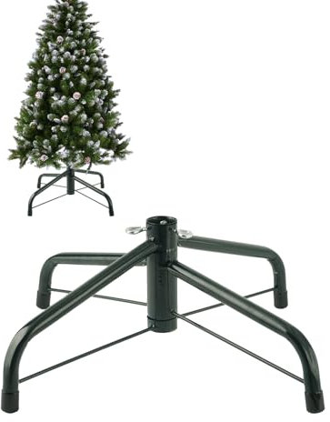 Ouvin Supporto per albero di Natale in metallo da 53,3 cm, per alberi veri (supporto nero per albero di Natale attaccato)
