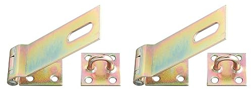 Alberts 348373 Sicherheits-Überfalle | galvanisch gelb verzinkt | Länge Überfalle 153 mm | Breite 50 mm (Packung mit 2)