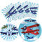 Airplane Party Plates and Napkins Airplane Party Decorations Airplane Party Favor Airplane Party Supplies Serves 20 Guests, 9 Inches, Blue