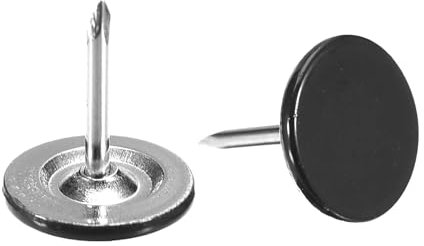 QUARKZMAN 50 Pz di Chiodi per Tappezzeria, Testa Piatta da 11mmx13mm, Chiodi Decorativi per Mobili, Puntine per Mobili, divani, Testiere, Colore Nero
