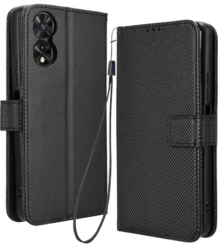 RonRon Cover TCL 505 Libro, Flip Custodia Portafoglioin Pelle, Antiurto case per TCL 505, Nero