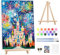 GHHKUD Malen Nach Zahlen Erwachsene Schloss-Feuerwerk, DIY Handgemalt Ölgemälde Kit für Anfänger und Erwachsene Mit Holzrahmen&Holzstaffelei und Knitterfreie Leinwand Acrylfarbe Malen nach Zahlen