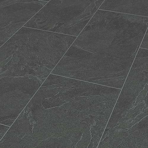 Meister Laminatboden MeisterDesign. Laminate LB 150 857 x 398 x 8 mm 06137 Schiefer anthrazit Steinporen-Struktur