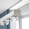 Versteckte Aluminium Gardinenschiene Weiß/Schwarz, Deckenmontage, Eingebaute Raumteiler-Schiebeschiene, Kommerzielle Metall-Einbau-Trennwandleiste, Kompletter Bausatz(Color:White,Size:1.50M/4.9ft)