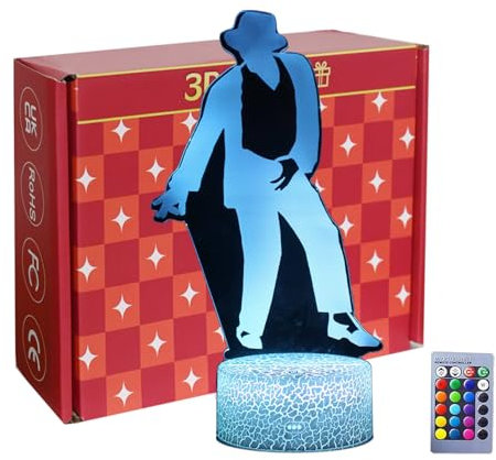 INTUPGD 3D LED Nachtlicht,16 Farbwechsel dimmbare Hologramm beleuchtung, USB Ladetisch Schreibtisch Schlafzimmer Dekoration Kreatives Geschenk für Fans Kinder Erwachsenenzimmer