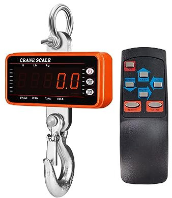 Dinamometro industriale, 1500kg/500kg Bilancia sospesa digitale Bilancia elettronica telecomandata Bilancia for gru resistente Dimmerabile LED Bilancia a gancio industriale,Strumenti di misura(2000KG