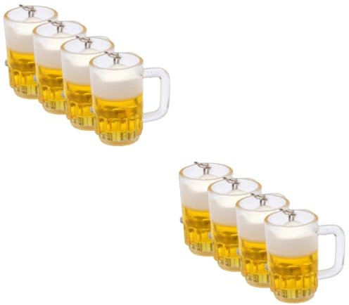 LIFKOME 8stücke Bierbecher Schlüsselanhänger Beer Cup Pendant Kreative Deko Für Schlüssel Taschen Und Rucksäcke Langlebig Und Für Bierliebhaber