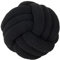 XHDZSW Knot Ball Kissen | Knotenball Kissen Ball Knoten Dekokissen | Runde Wurfkissen Weiche Handgefertigte Plüsch Kissen | Ästhetische Zierkissen Bouclé Kissen (Schwarz,28cm)