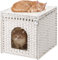 SETVSON Katzenbetten für Indoor Katzen Katzenbett Höhle, Katzenhöhle Doppelkatzenbett, Handgewebte Rattan-Katzenhäuser, großes Katzenbett, Höhle Katzenbett mit doppelseitigen weichen Kissen bedeckt,