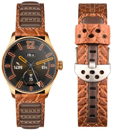 Wristitani Echtes Leder 22mm 20mm Uhrenarmband, Schnellverschluss Armband passend für klassische Quarz Mechanische und Smartwatch, Vintage Uhrenband mit Edelstah Schnalle für Herren Damen