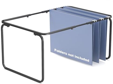 Vanulee Cadre de dossier suspendu, format légal/lettre, longueur réglable de 40,6 à 63,5 cm, 32 cm de large x 24 cm de haut, support de dossiers suspendus pour organiseur de bureau et rail en métal