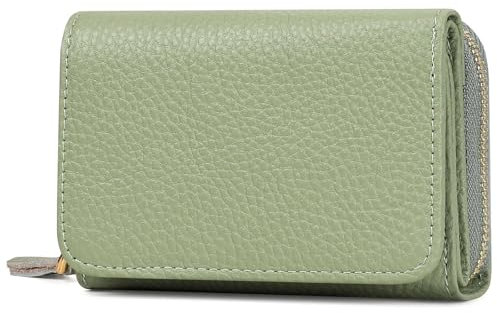 RRANCharltu Porte Monnaie Femme, Portefeuille Femme Cuir Blocage RFID Petit Portefeuilles et Porte-Cartes avec Fermeture éclair Poche à Monnaie, Vert