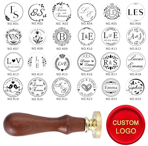 Ychostamp Personalisierbares Stempelset für Hochzeit, Monogramm, personalisierbare Initialen, Name, Logo, Totem für Einladungen, Scrapbooking und Geschenkdekoration