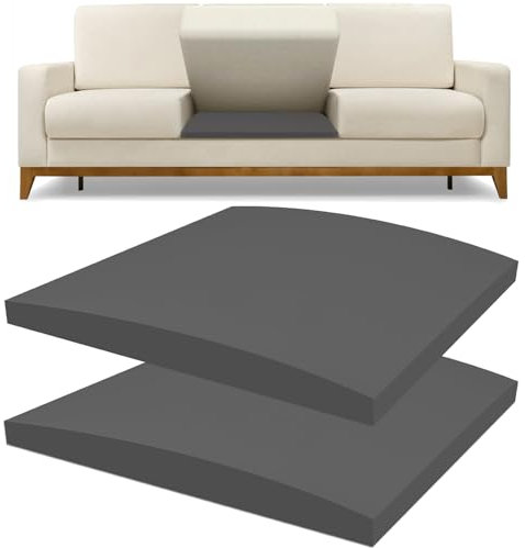 Lot de 2 coussins de canapé en mousse 40D haute densité (50 x 50 cm) – Protection de canapé avec design incurvé – Convient aux chaises, fauteuils inclinables et canapés – Solution de réparation facile