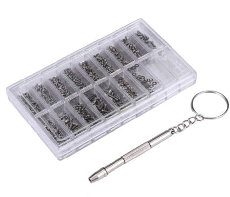 minkissy Repair Screws Set 1000pcs Assorted Tiny Screws for Eyewear Sunglasses Watch Repair