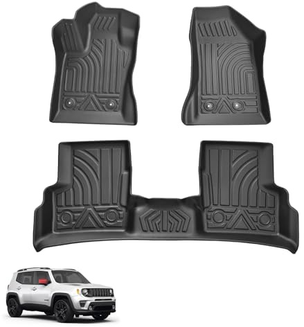 LUWU Fußmatten Kompatibel mit Jeep Renegade BU 2015-2023 2024 / FIAT 500X Antirutschmatte Auto Fussmatte TPE Gummimatten Set 3D Allwetter Fußmatten Auto Renegade BU Zubehör [3 Stück]