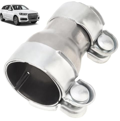 Exhaust Clamp 51-63mm Steel Sleeve Connector for Muffler, Pipe, Catalytic Converter, Easy Installation Exhaust Repair Clamp for Car System