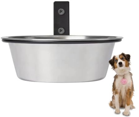 Gamelle Murale pour Chien, en Acier Inoxydable à Suspendre, mangeoire surélevée Pliable pour Nourriture et Eau pour Animal Domestique, Chat, Lapin d'Inde (17,5 x 6 cm)