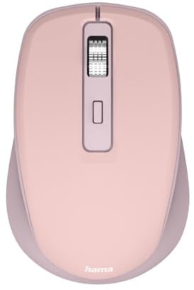 Hama Maus kabellos, Bluetooth/Funk (Multi Device, optische Bluetooth Maus ohne Klickgeräusch, Funkmaus mit 7 Tasten, 800/1200/1600 DPI, KI Assistent, ideal als Computermaus, Laptopmaus) rosa