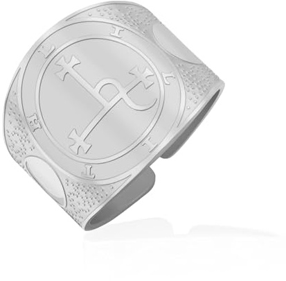 VASSAGO Ring mit Siegel der Lilith für Damen und Herren Edelstahl Dämonen-Lilith-Symbol heidnische Hexe Mythologie Schmuck Geschenk