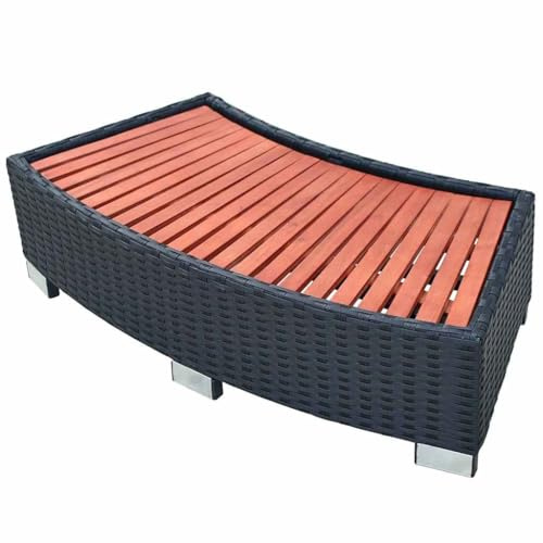 Marche pour Spa, Marche Anti-dérapente pour Cuve Thermale Noir tressée 92 x 45 x 25 cm Noir